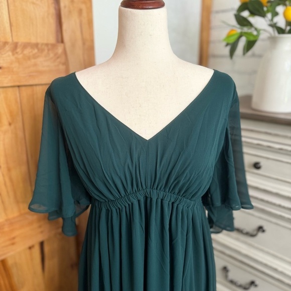 NWT! $188 SHOW ME YOUR MUMU Emily Maxi Dress Bridesmaid Emerald Green SZ 1X - Picture 9 of 10